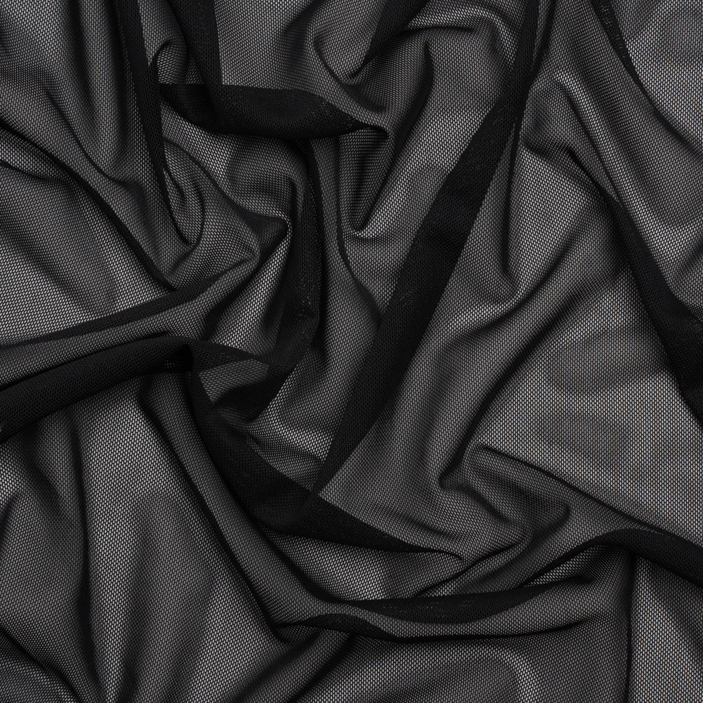 Polyester Stretch Mesh - Black - Designer Deadstock
