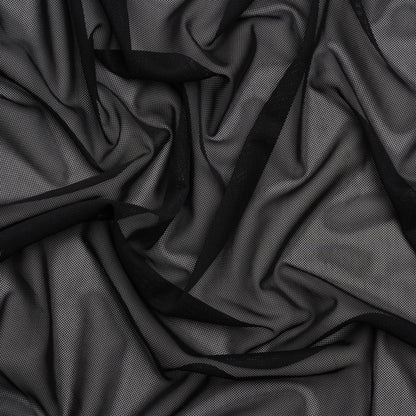 Polyester Stretch Mesh - Black - Designer Deadstock