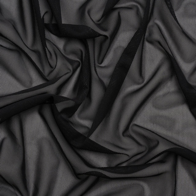 Polyester Stretch Mesh - Black - Designer Deadstock