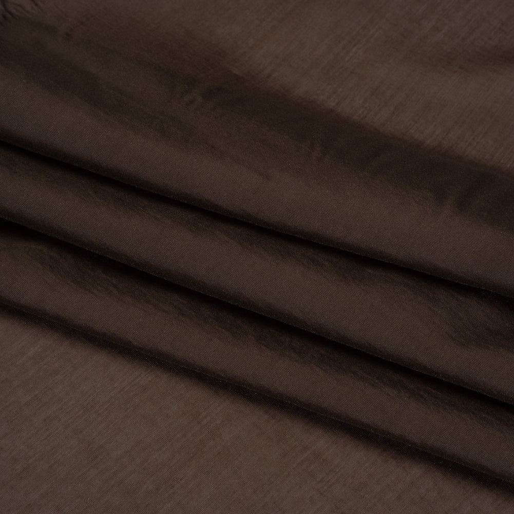 Lyocell and Polyester Lightweight Shirting - Chocolate Brown - Designer Deadstock - Folded