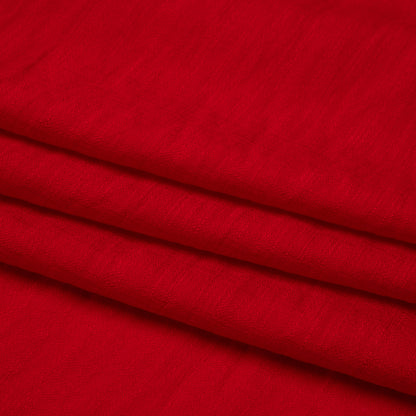 Viscose and Nylon Dobby - Red Geometric - Designer Deadstock