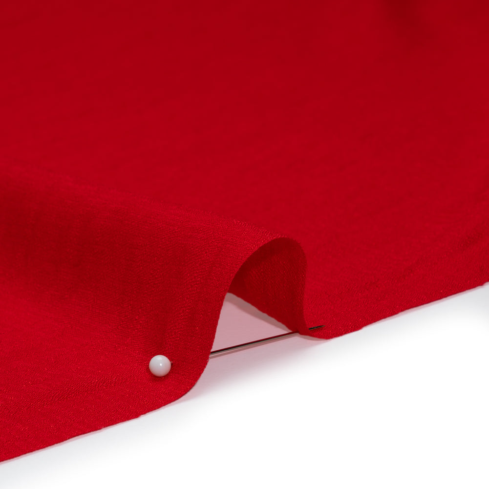 Viscose and Nylon Dobby - Red Geometric - Designer Deadstock - Detail