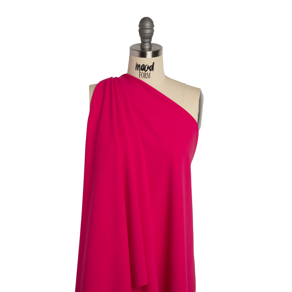 Stretch Polyester Liverpool Knit - Hot Pink - Designer Deadstock - Drape