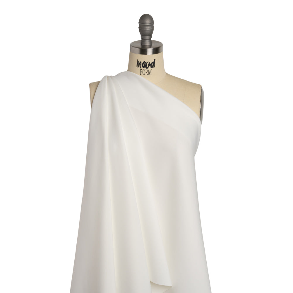 Stretch Polyester Scuba Knit - Ivory - Designer Deadstock - Drape