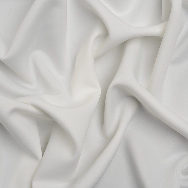 Stretch Polyester Scuba Knit - Ivory - Designer Deadstock