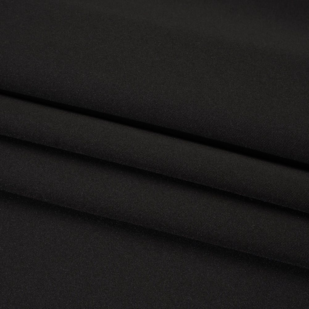 Stretch Polyester Scuba Knit - Black - Designer Deadstock - Folded