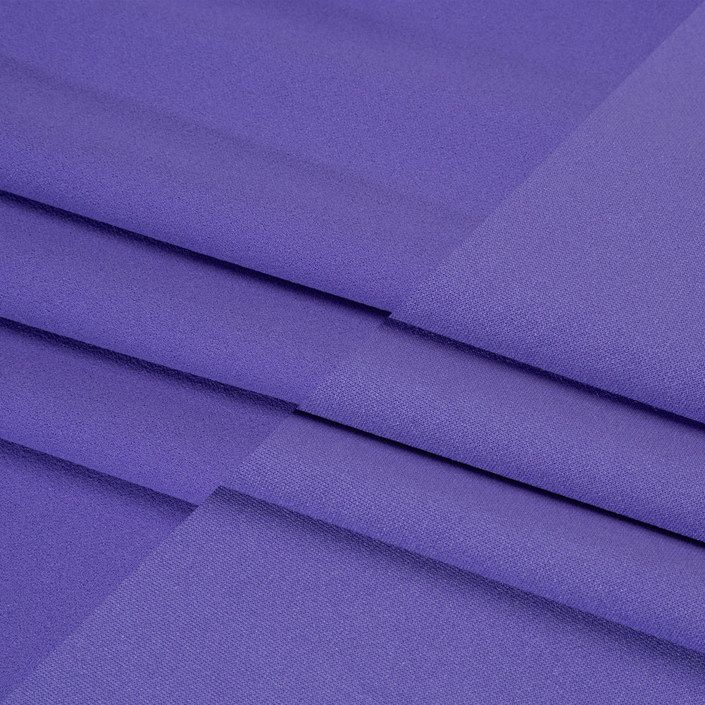 Stretch Polyester Crepe Double Knit - Blue Violet - Designer Deadstock - Folded