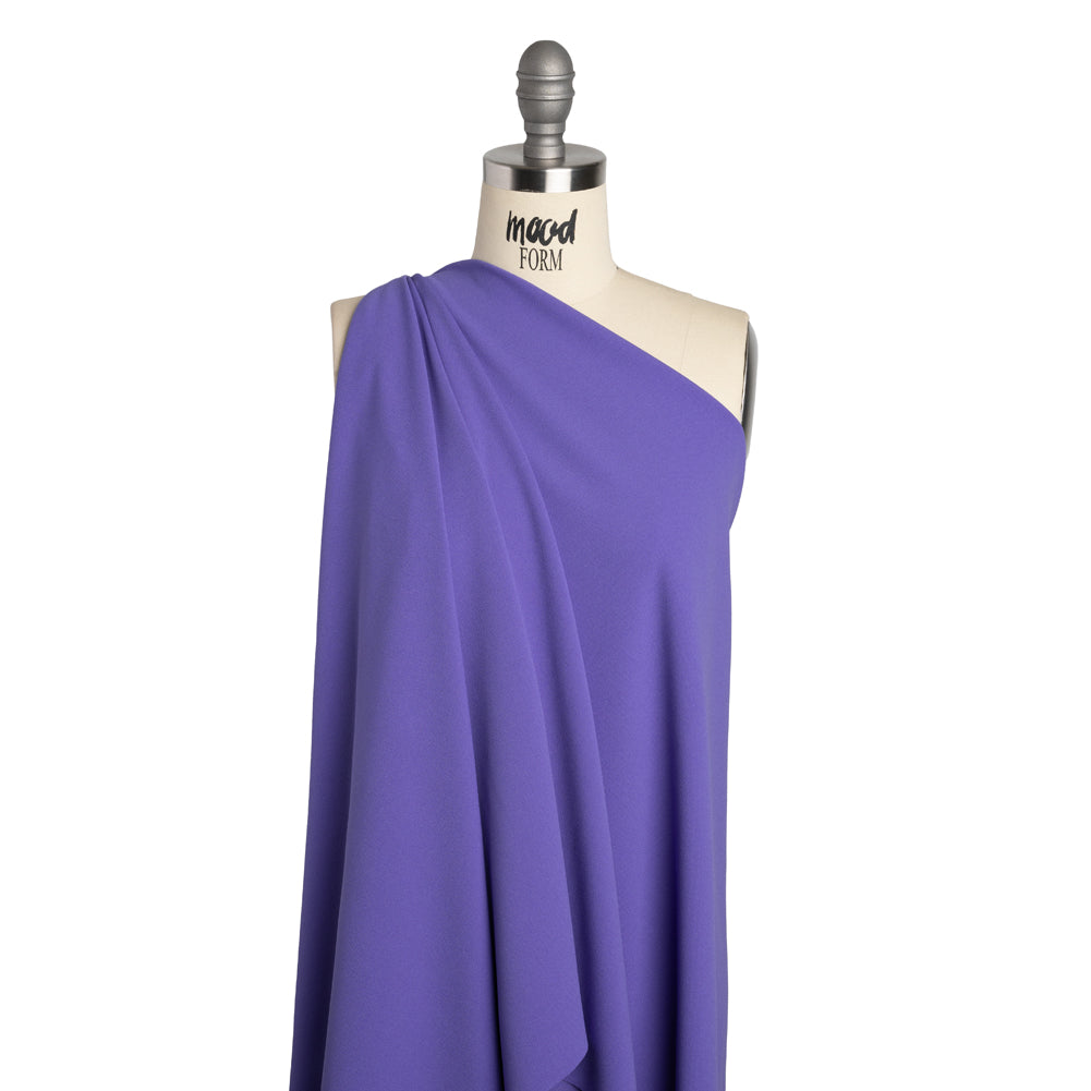 Stretch Polyester Crepe Double Knit - Blue Violet - Designer Deadstock - Drape