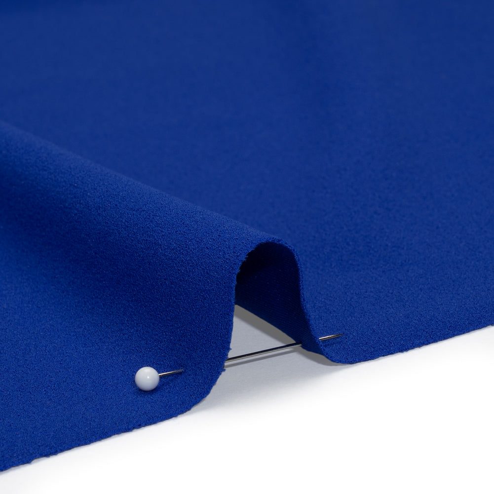 Stretch Polyester Crepe Double Knit - Cobalt Blue - Designer Deadstock - Detail
