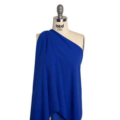 Stretch Polyester Crepe Double Knit - Cobalt Blue - Designer Deadstock