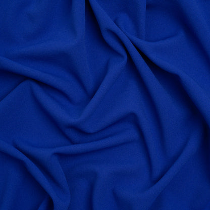 Stretch Polyester Crepe Double Knit - Cobalt Blue - Designer Deadstock