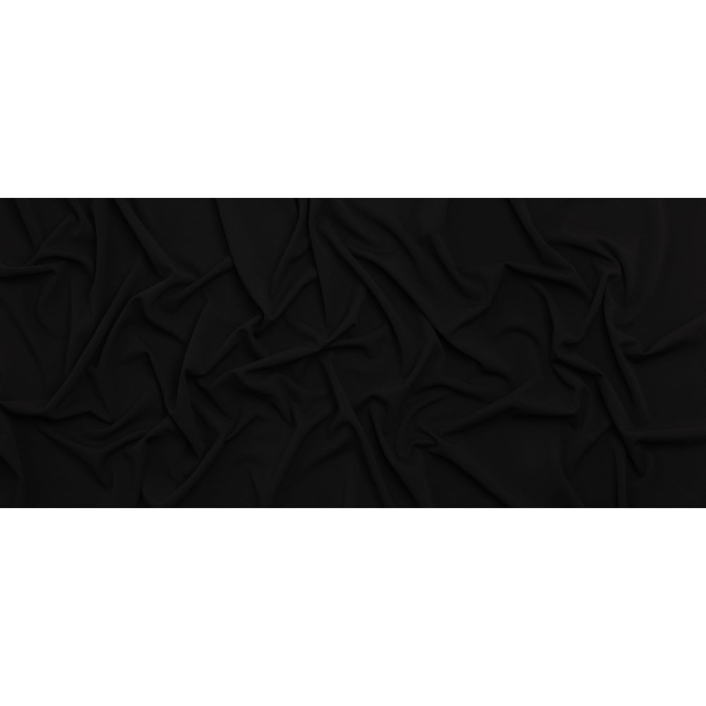Stretch Polyester Crepe Double Knit - Black - Designer Deadstock - Full