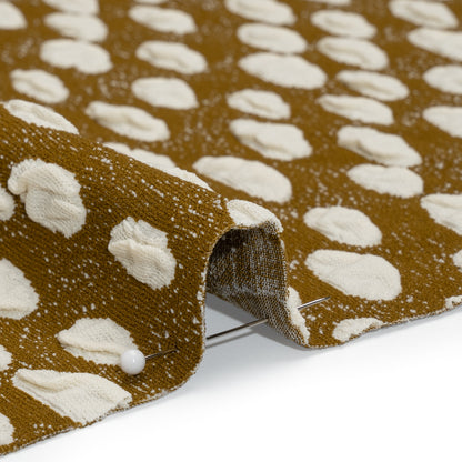 Stretch Knit Jacquard by Mara Hoffman - Brown and White Organic Polka Dots - Designer Deadstock