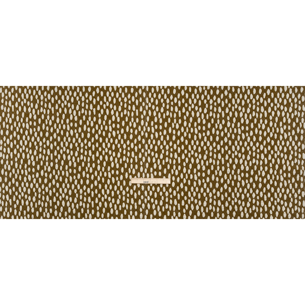 Stretch Knit Jacquard by Mara Hoffman - Brown and White Organic Polka Dots - Designer Deadstock - Full