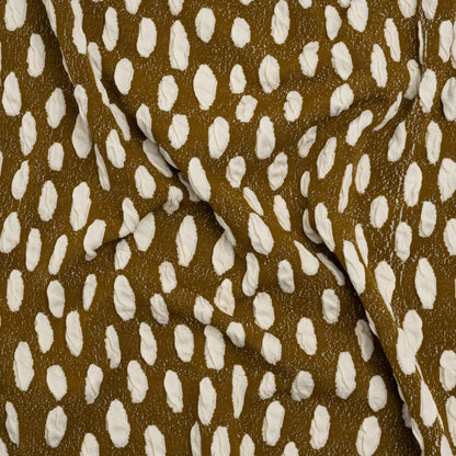Stretch Knit Jacquard by Mara Hoffman - Brown and White Organic Polka Dots - Designer Deadstock