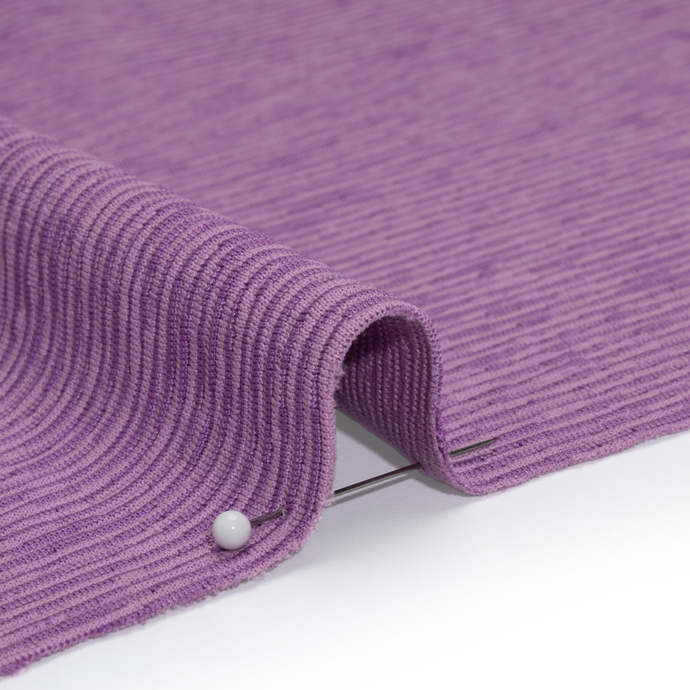 Stretch Knit Jacquard by Mara Hoffman - Lavender and Lilac Ribbed Candy Stripes - Designer Deadstock - Detail