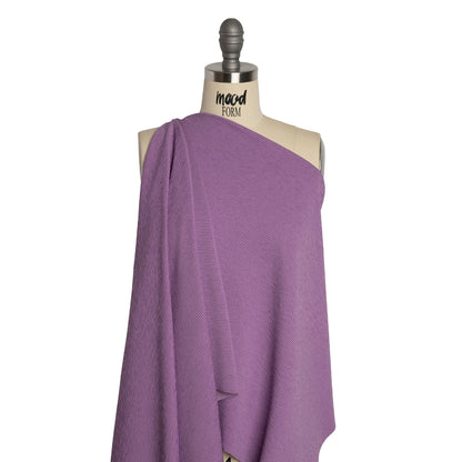Stretch Knit Jacquard by Mara Hoffman - Lavender and Lilac Ribbed Candy Stripes - Designer Deadstock