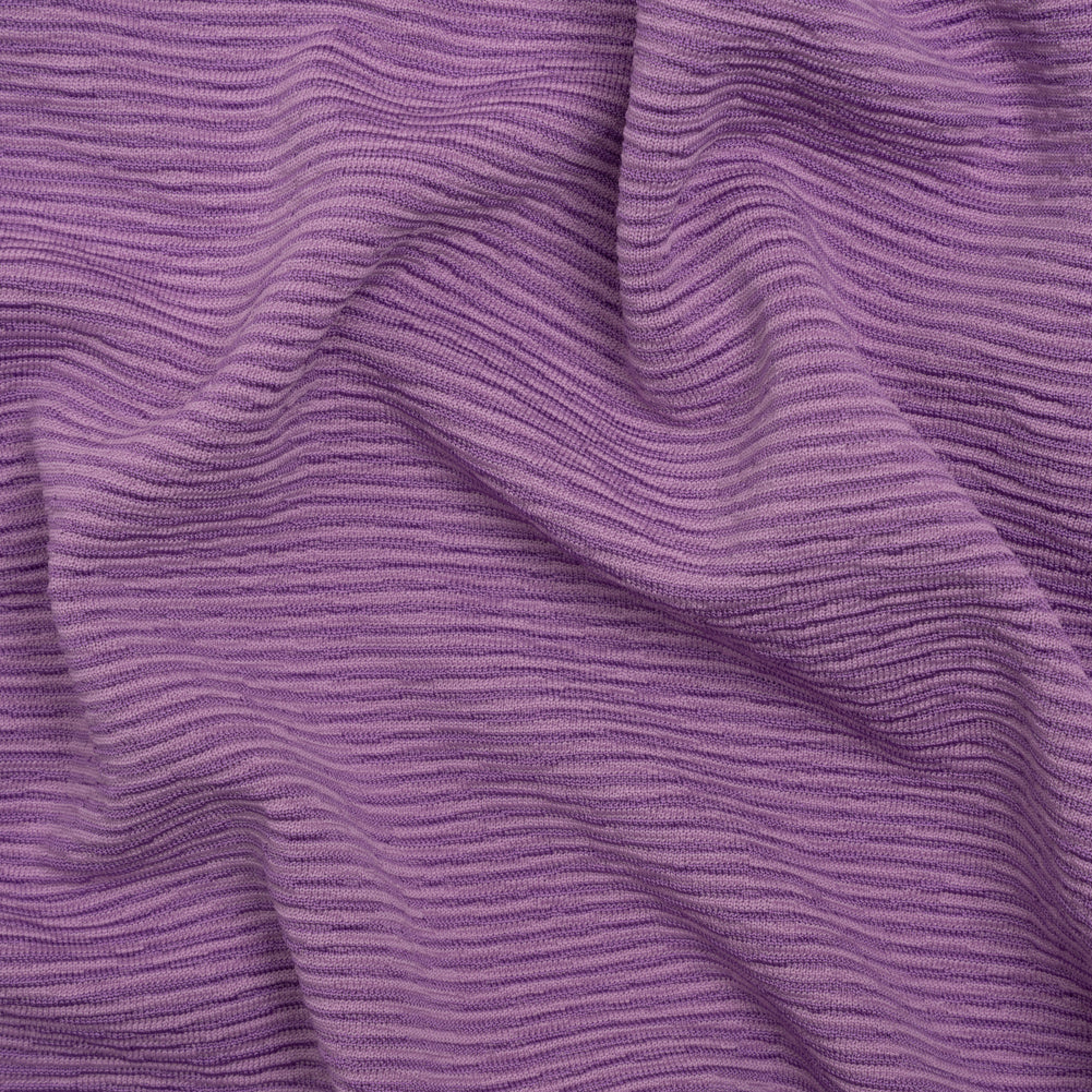 Stretch Knit Jacquard by Mara Hoffman - Lavender and Lilac Ribbed Candy Stripes - Designer Deadstock