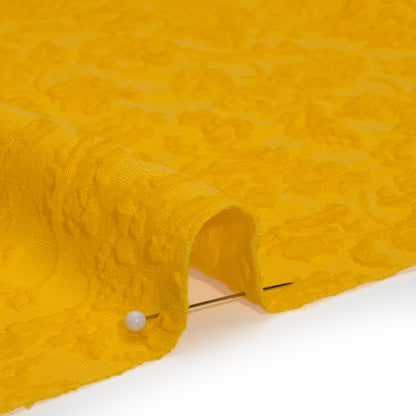 Textured Stretch Knit Jacquard by Mara Hoffman - Yellow Floral - Designer Deadstock