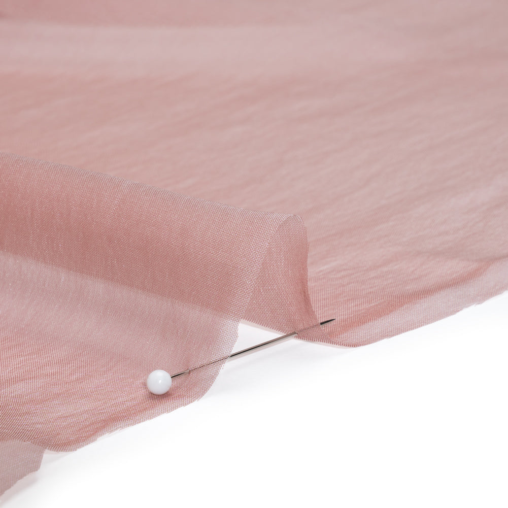 Chiffon-Like Silk Voile - Light Gray and Mauve Iridescent - Adelaide Collection - Detail