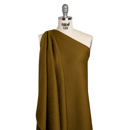 Ribbed Stretch Polyester Double Knit by Mara Hoffman - Olive - Designer Deadstock
