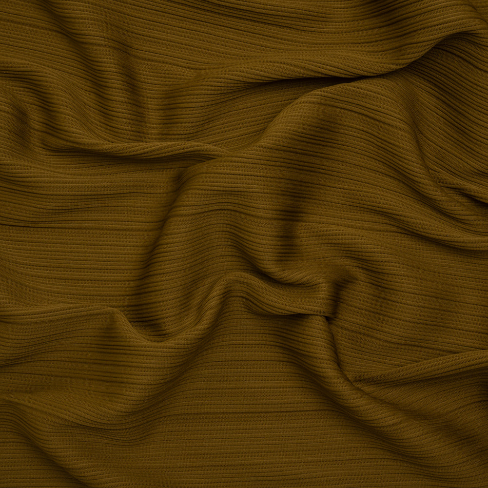 Ribbed Stretch Polyester Double Knit by Mara Hoffman - Olive - Designer Deadstock