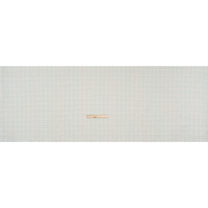 Metallic Polyester Tweed - Gold, White and Seafoam Plaid - Deadstock