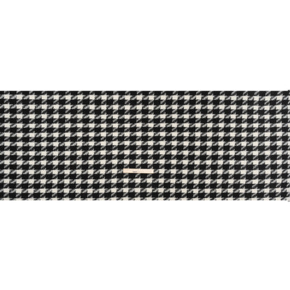 Acrylic Boucle Tweed - Black and Cream Houndstooth - Deadstock