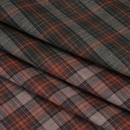 Cotton Shirting Panel - Red and Green Plaid - Deadstock