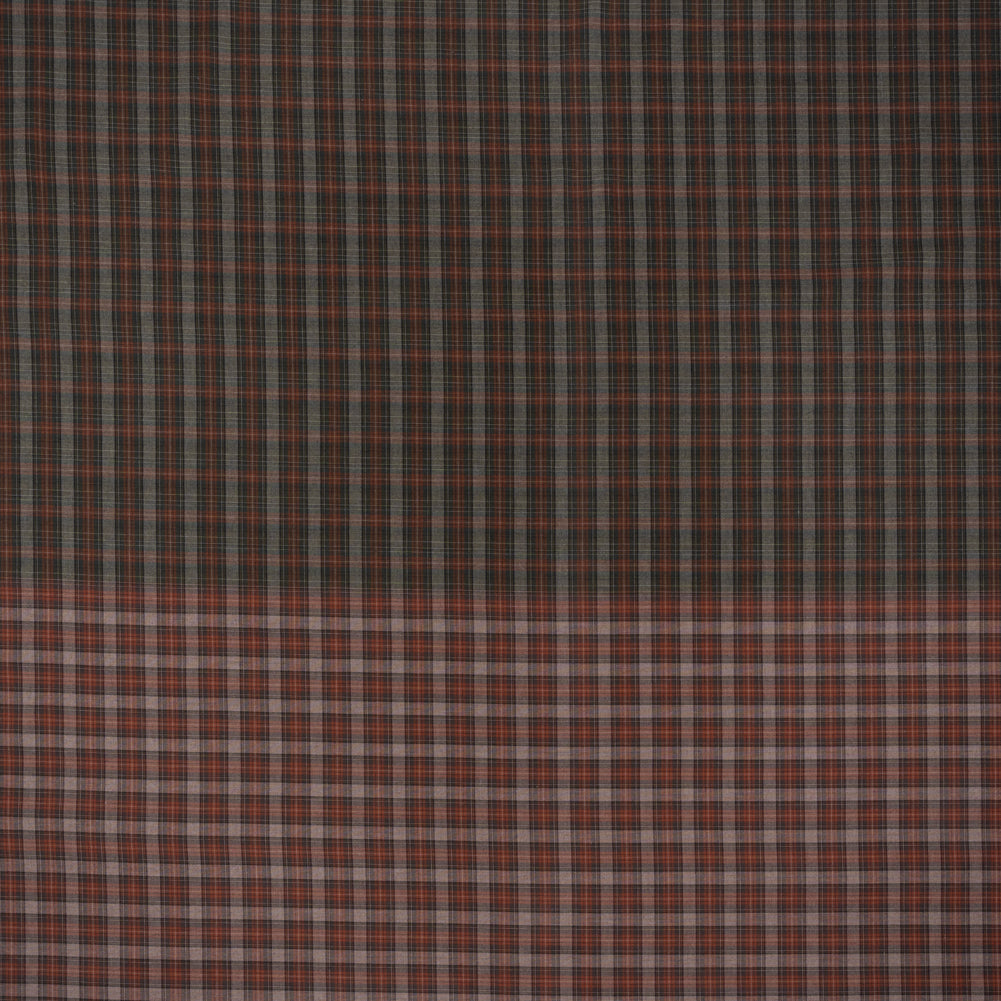 Cotton Shirting Panel - Red and Green Plaid - Deadstock