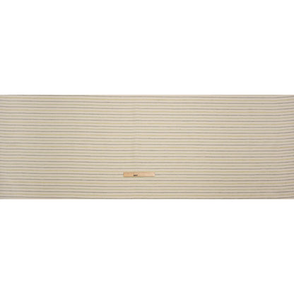 Medium Weight Linen Woven - Cream, Green and Yellow Ticking Stripes Full