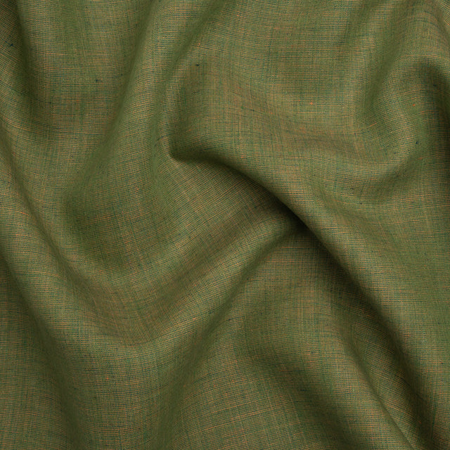 Two-Tone Medium Weight Linen Woven - Kelly Green and Orange