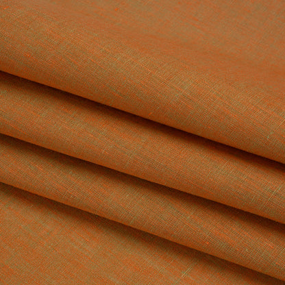Two-Tone Medium Weight Linen Woven - Orange and Lime Green Folded