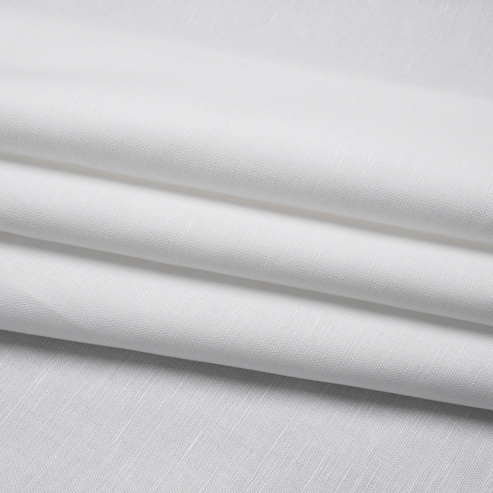 Medium Weight Linen and Cotton Woven - White Folded