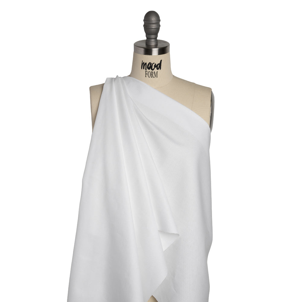 Medium Weight Linen and Cotton Woven - White Drape