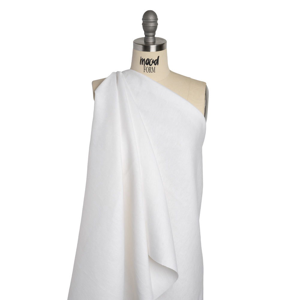 Heavyweight Basketweave Linen Woven - Off-White Detail