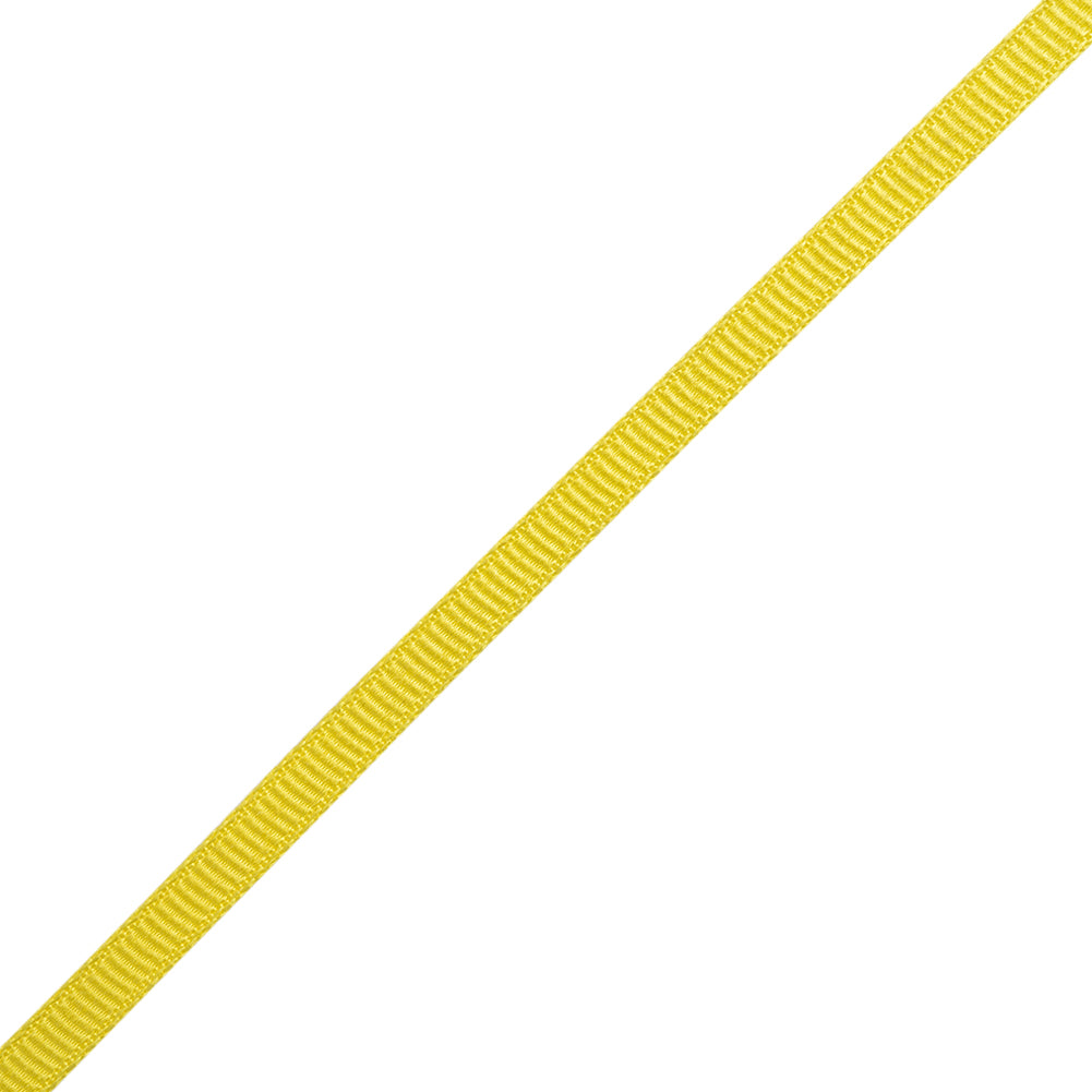Grosgrain Ribbon - 5mm - Sunshine Yellow - Folded