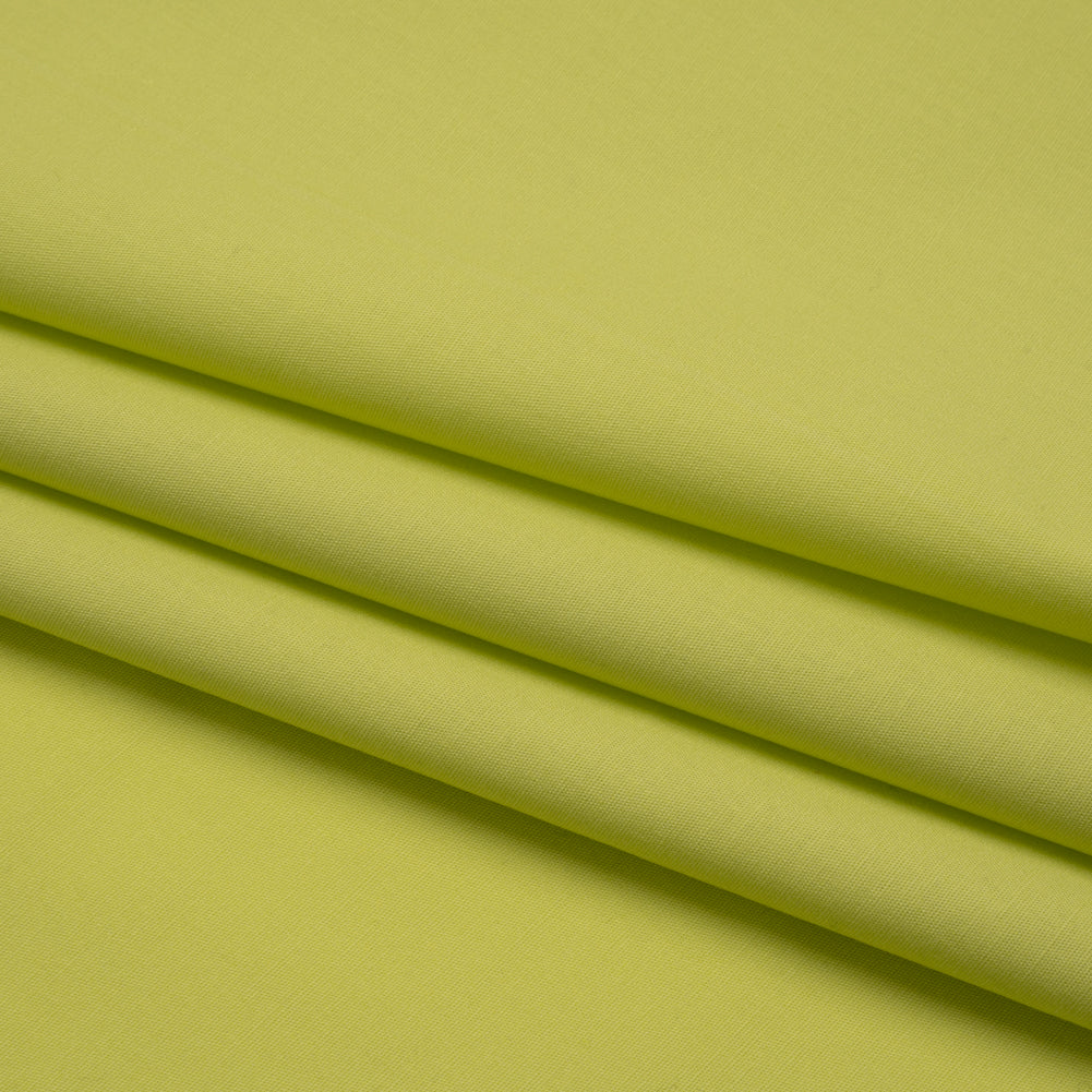 Stretch Cotton Poplin - Spring Green - Designer Deadstock - Folded