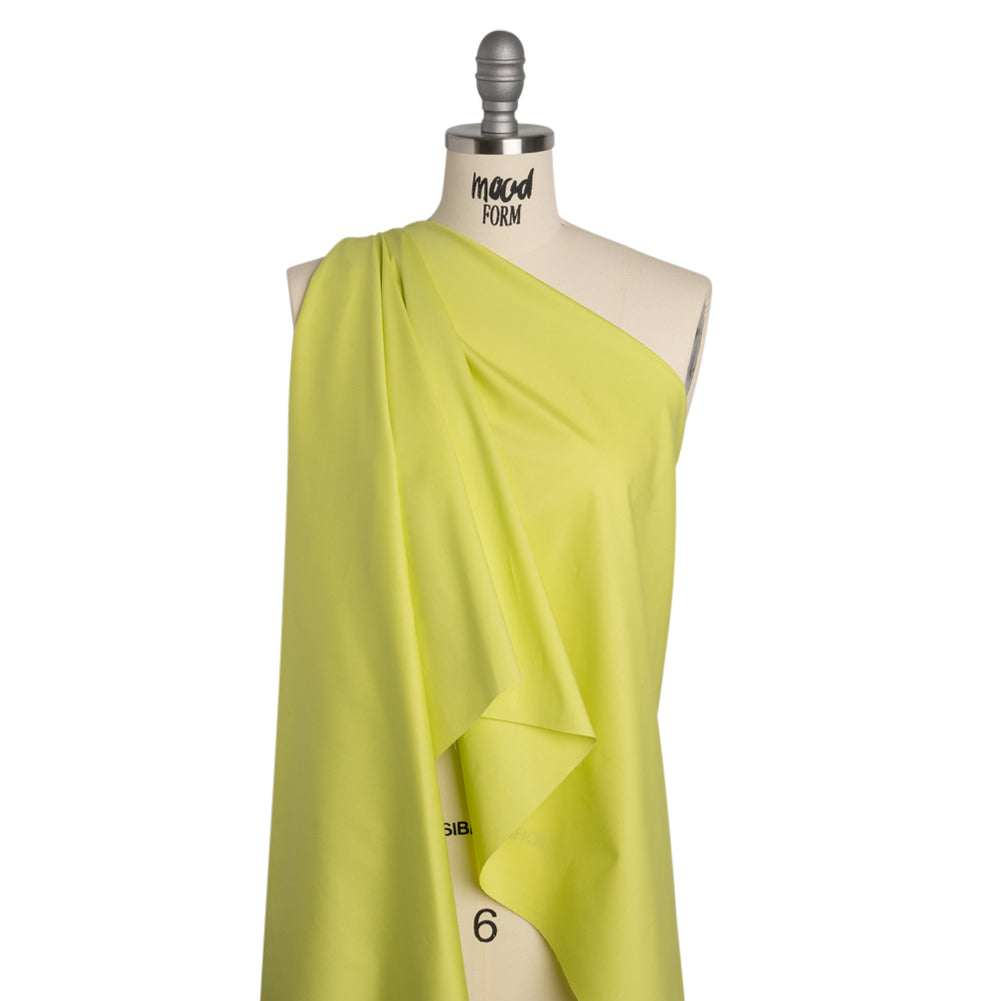 Stretch Cotton Poplin - Spring Green - Designer Deadstock - Drape