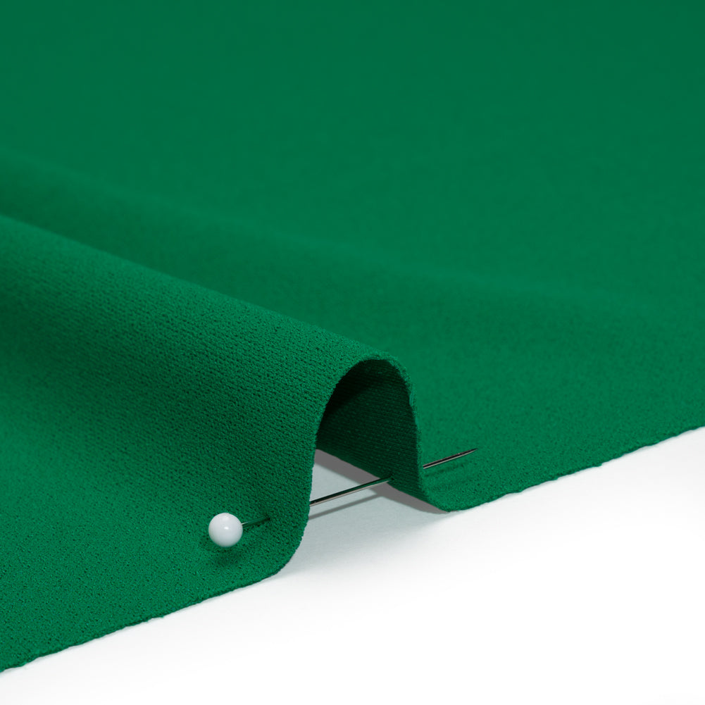Stretch Polyester Crepe Double Knit - Grass Green - Designer Deadstock - Detail
