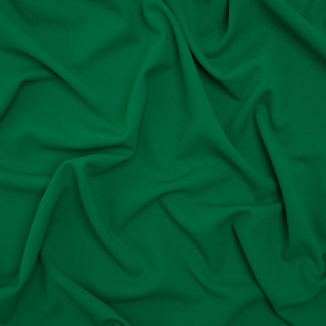 Stretch Polyester Crepe Double Knit - Grass Green - Designer Deadstock