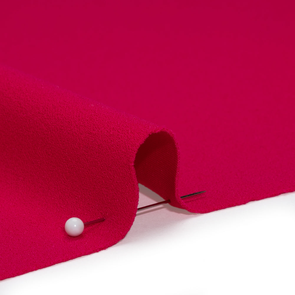 Stretch Polyester Crepe Double Knit - Dragon Fruit Pink - Designer Deadstock - Detail
