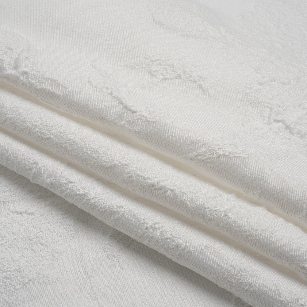 Luxury Bridal Brocade - White Growing Garden - Folded