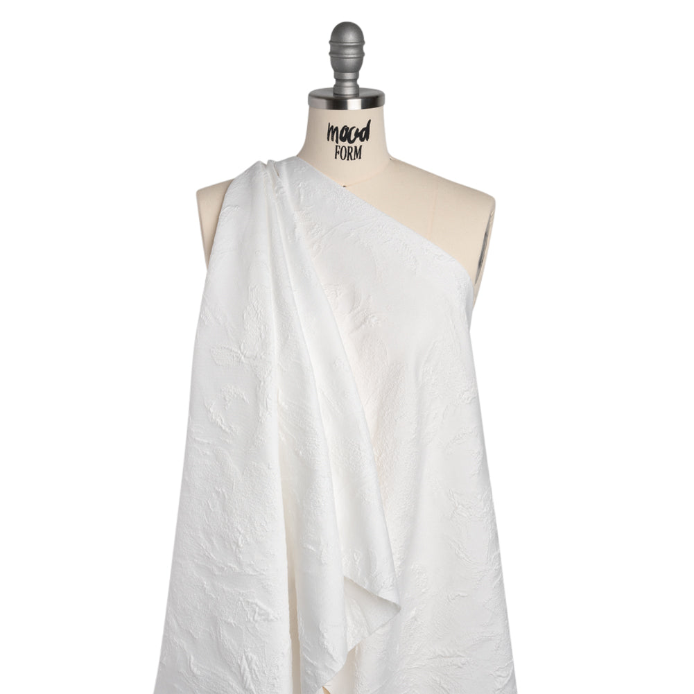 Luxury Bridal Brocade - White Growing Garden - Drape