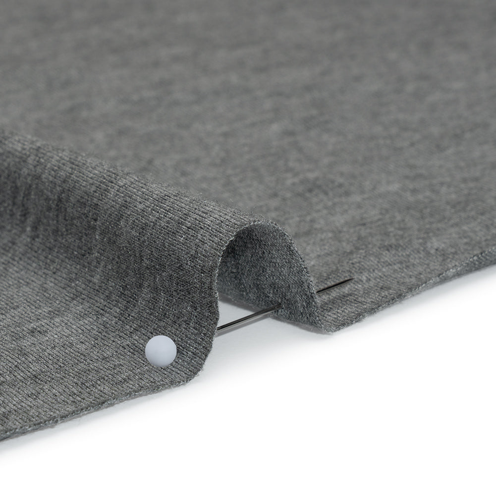 Stretch Rayon Jersey - Dark Heathered Gray - Deadstock - Detail