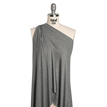 Stretch Rayon Jersey - Dark Heathered Gray - Deadstock