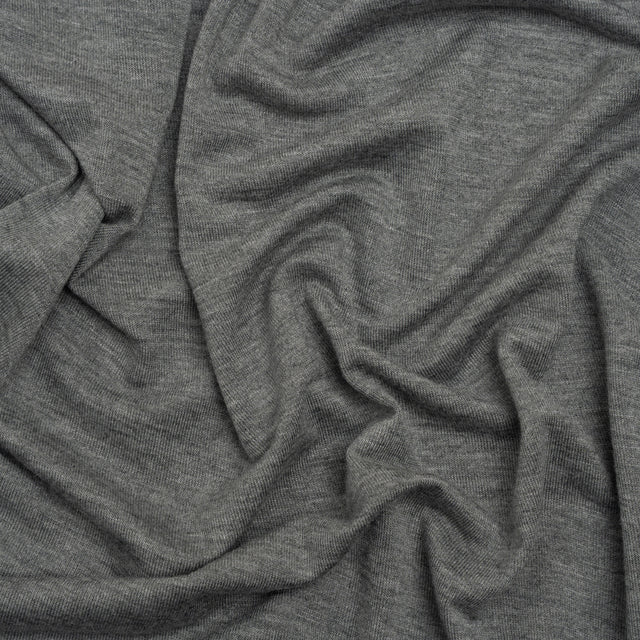 Stretch Rayon Jersey - Dark Heathered Gray - Deadstock