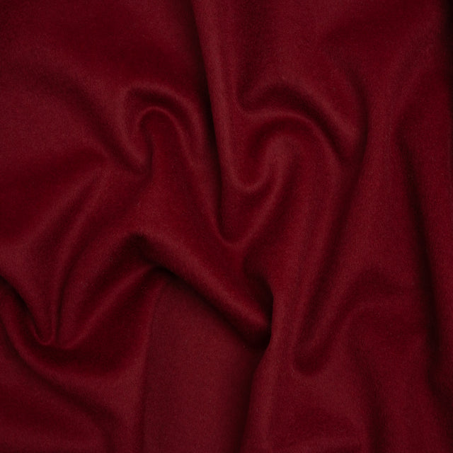 Brushed Lightweight Wool Blend Coating - Berry Red - Ellamar Collection