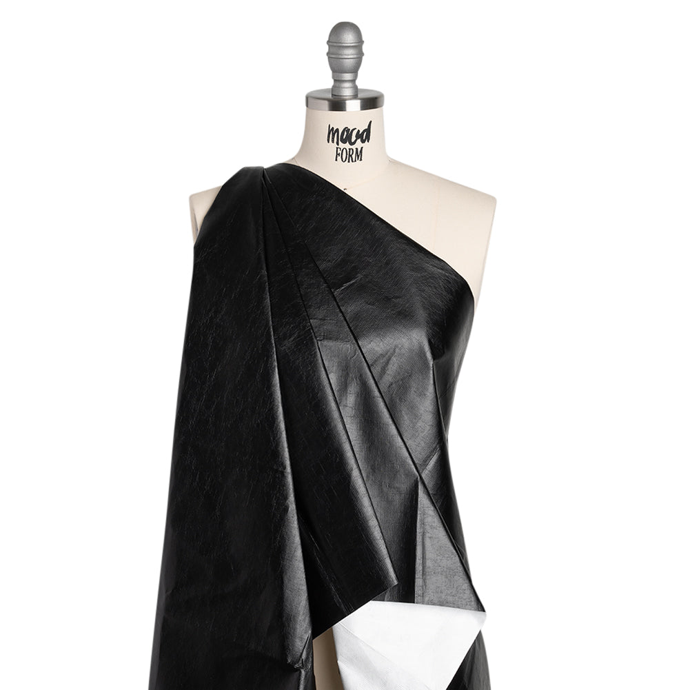 PU Coated Tyvek - Shiny Black - Drape