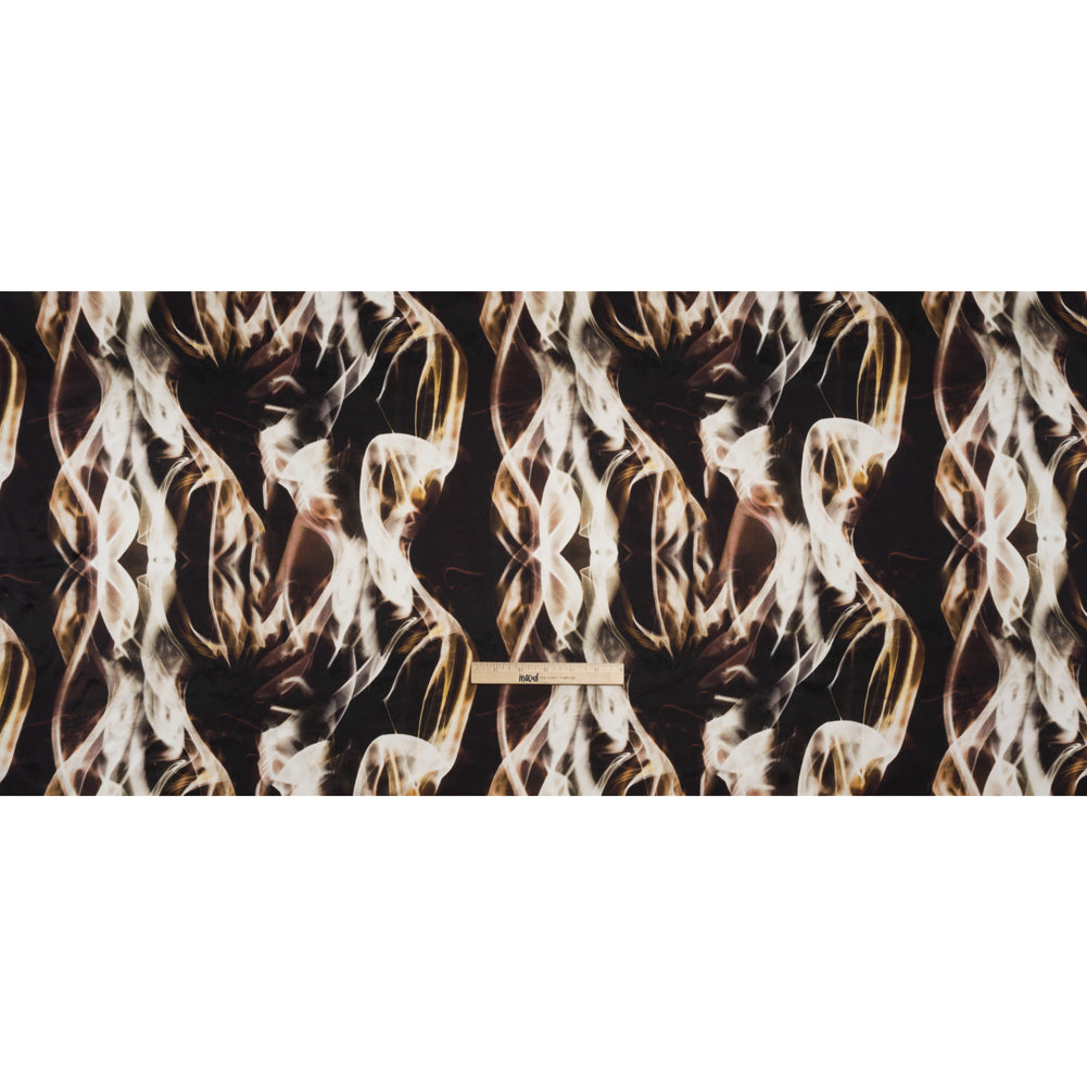 Silk Charmeuse 19mm - Black, Beige and White Smoke Streams - Full